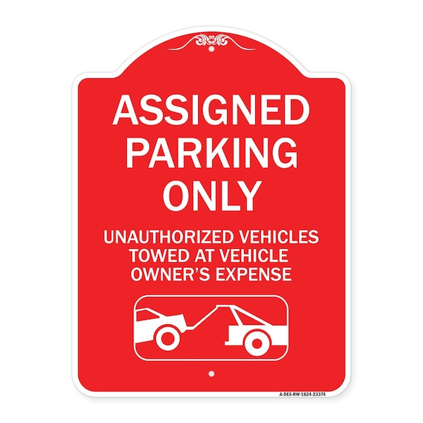 Parking Restriction Assigned Parking Unauthorized Vehicles Towed at Owner Expense, RW-1824-23374